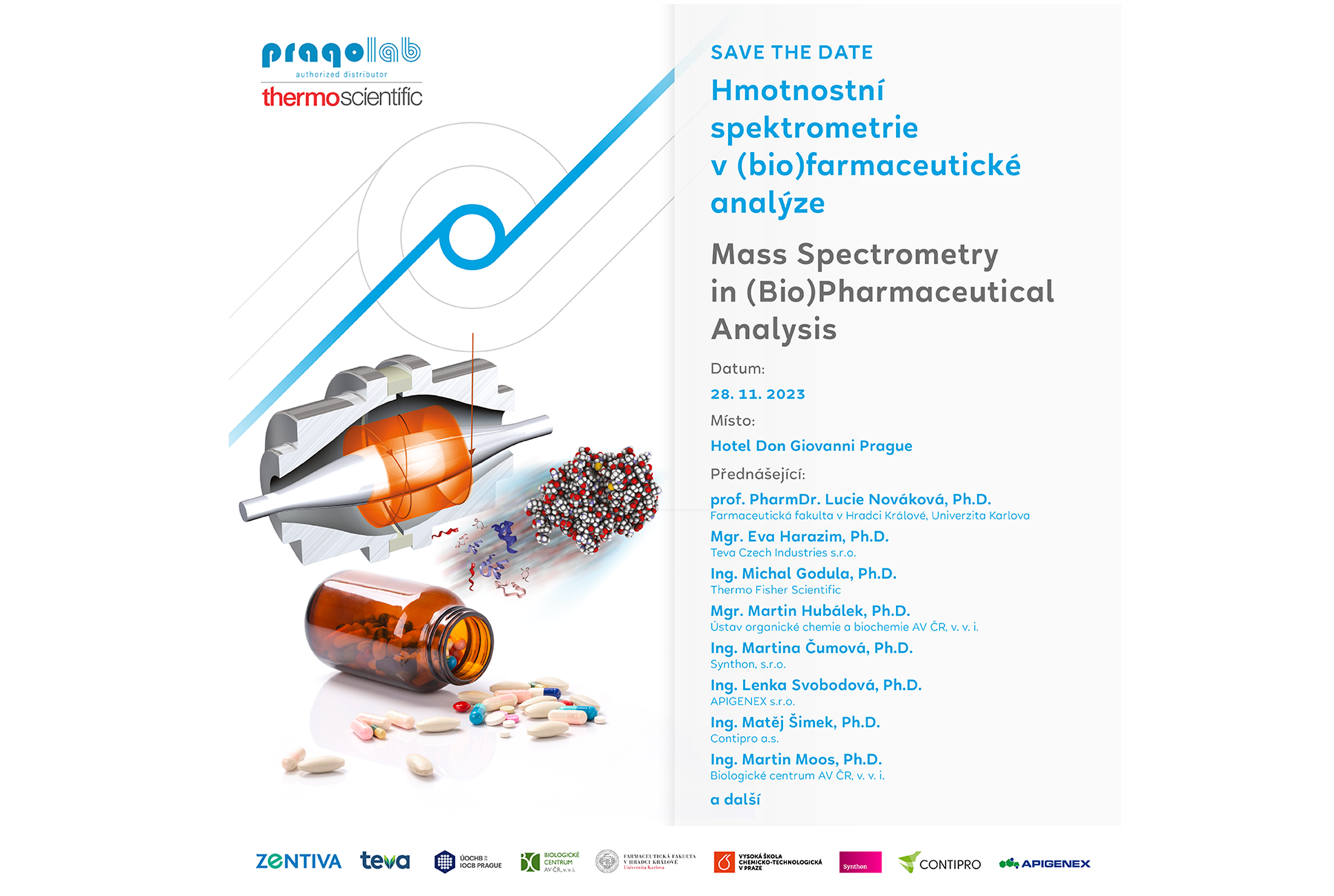 SAVE THE DATE: Hmotnostní spektrometrie v (bio)farmaceutické analýze